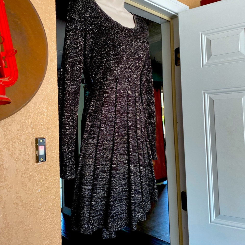 ✨💖Rockabilly Retro Vintage Black w/Gold Sparkle~Holiday Winter Dress~XL💖✨ - Picture 2 of 6